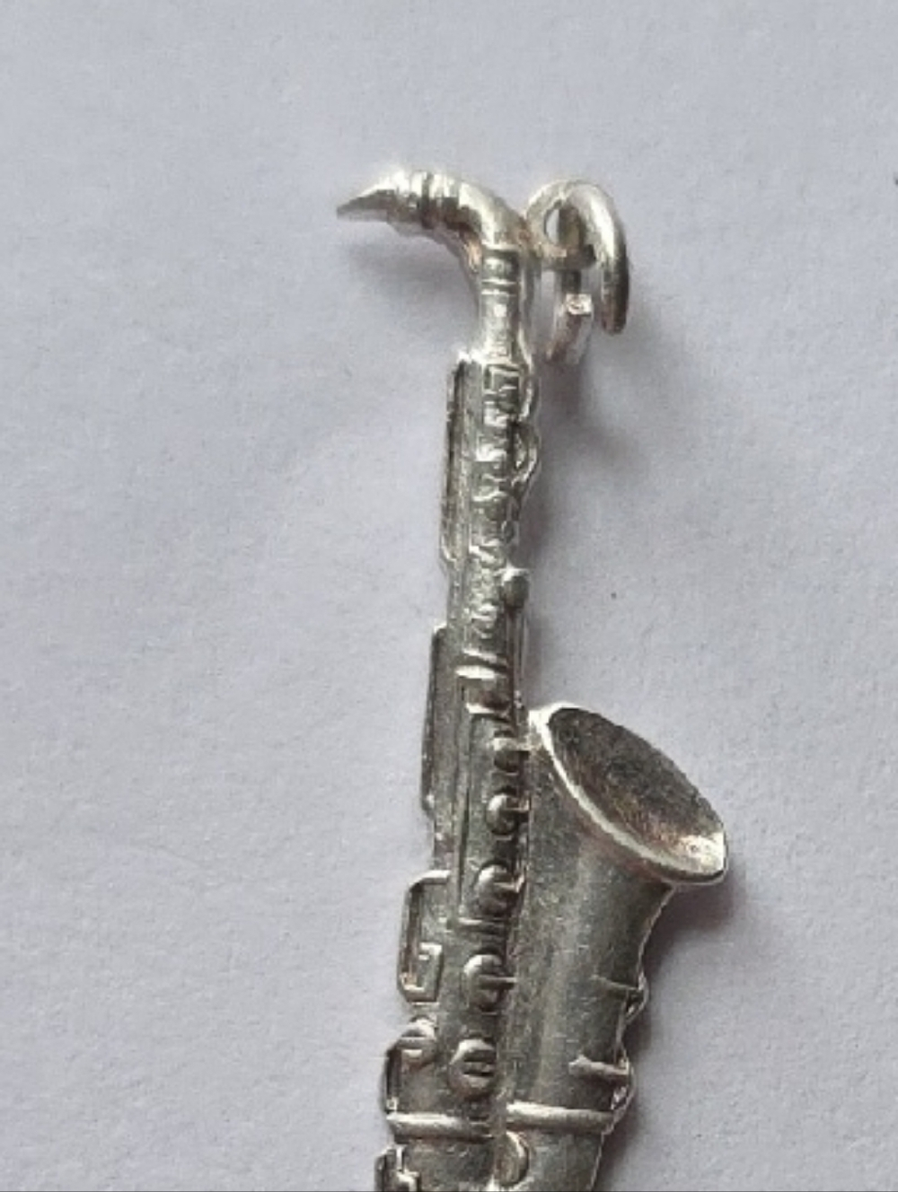 Silver Saxophone Charm Pendant - Sterling Silver